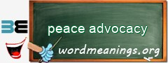 WordMeaning blackboard for peace advocacy